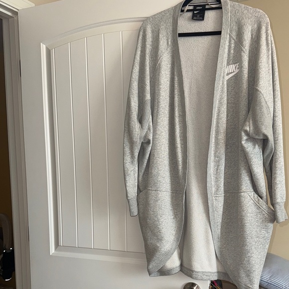 Gray Nike long Cardigan Coat - Picture 1 of 2